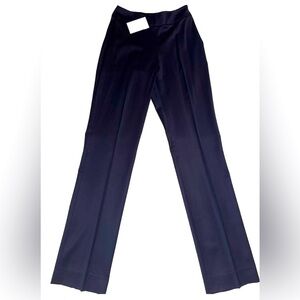 Oscar De La Renta Fine Wool Pants Sz 2/ S NEW Navy Blue Slate Straight Leg Dress